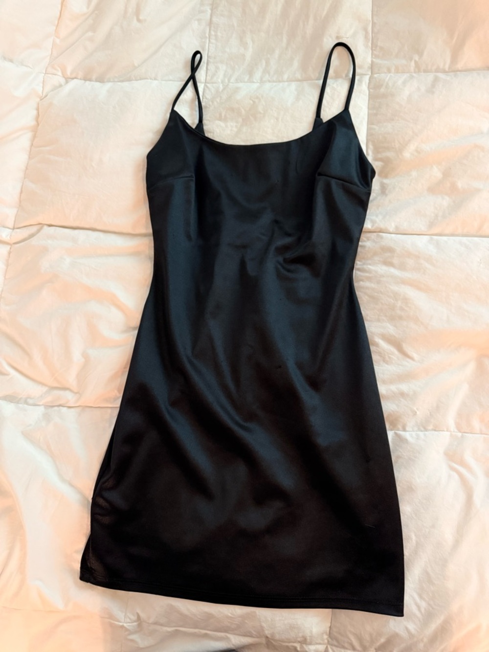 Windsor Black Satin Mini Slip Dress